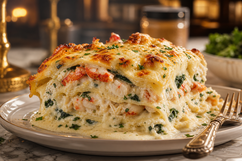 Crab And Lobster Lasagna