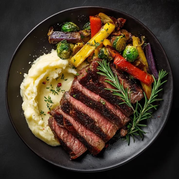Grilled Balsamic Flank Steak with Peppers